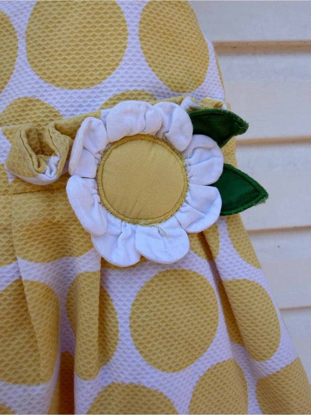 Gymboree Yellow Polka Dot Sundress with Flower Accent